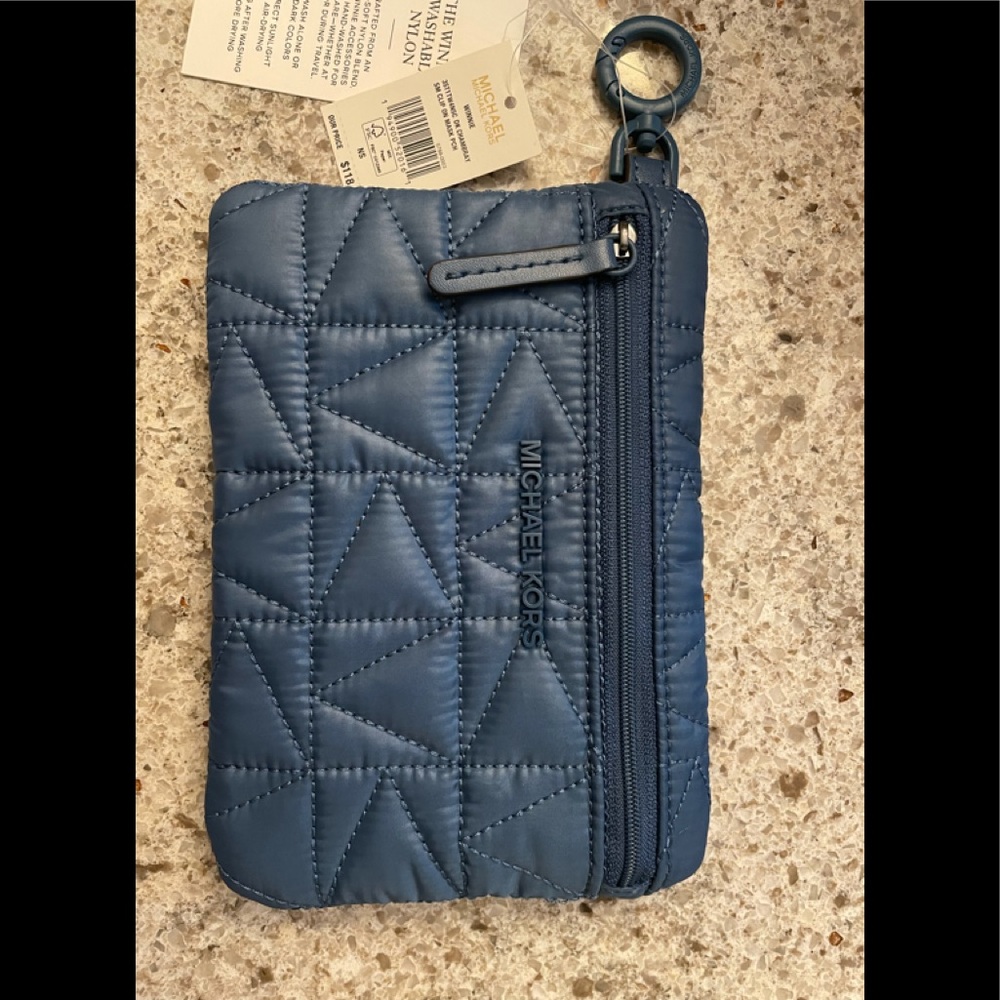 NWT Michael Kors small clip on pouch